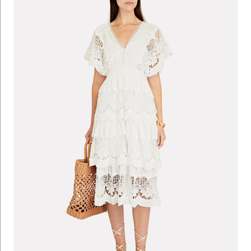 Farm Rio Richelier Embroidered Midi Dress - Picture 6 of 16
